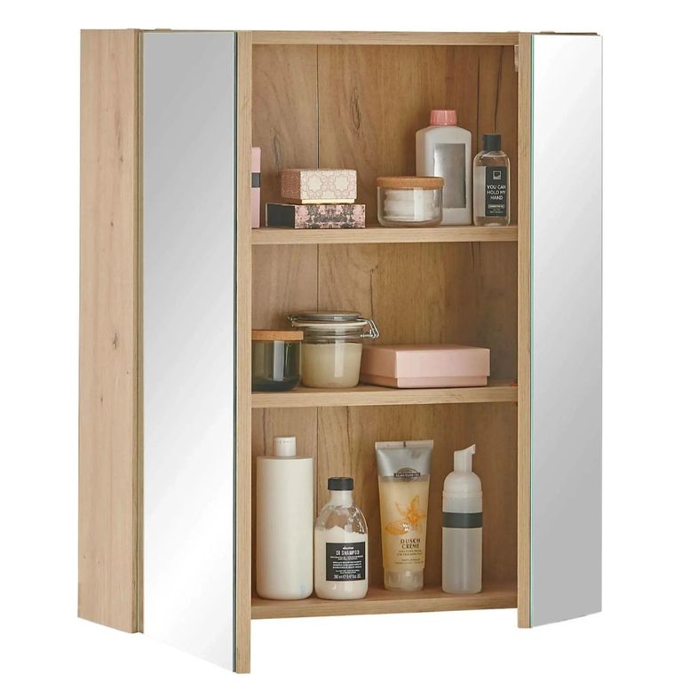 Austin Oak Mirrored Cabinet - 2 Door