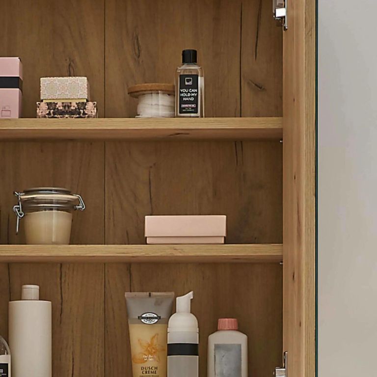 Austin Oak Mirrored Cabinet - 2 Door