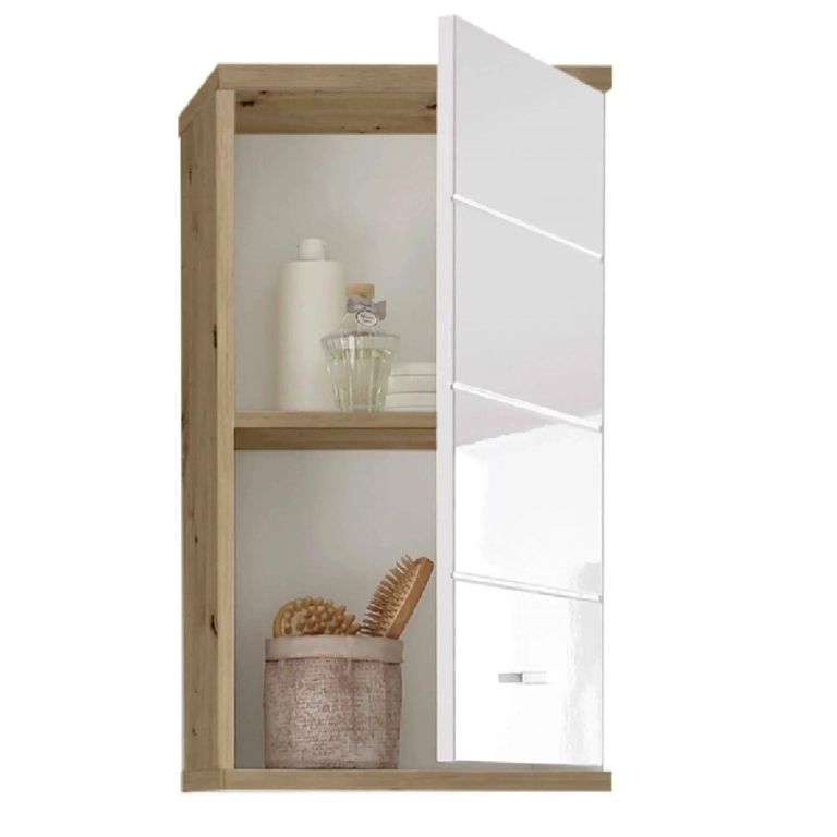 Pool White Gloss Wall Cabinet - 1 Door