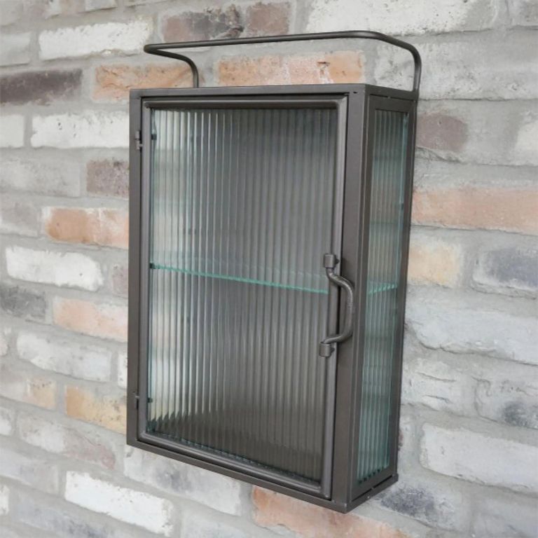 Wall Storage Unit - 1 Door - Metal and Glass