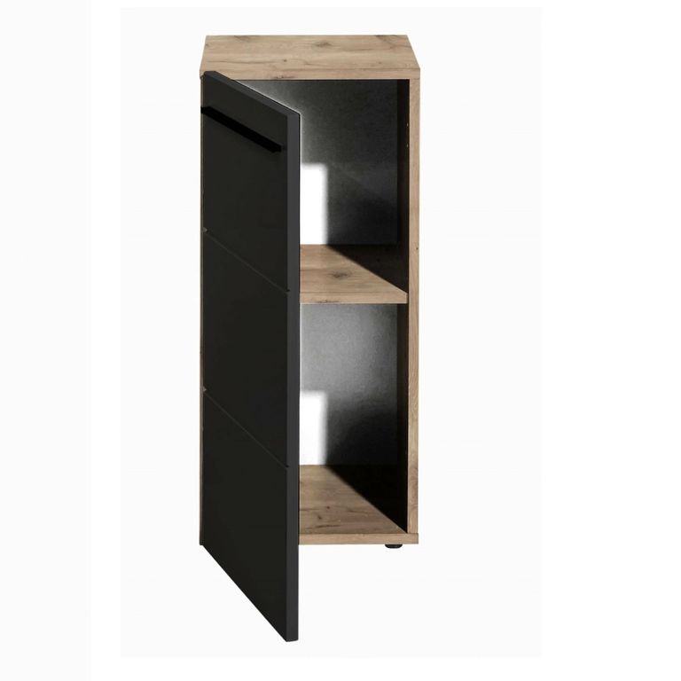 Vista Storage Cabinet - 1 Door - Oak and Black