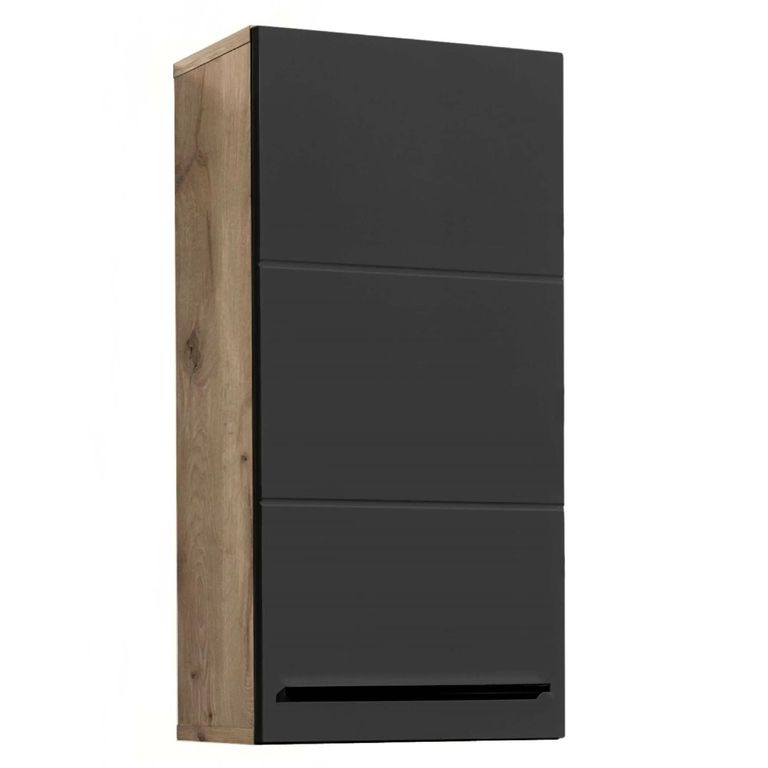 Vista Wall Cabinet - 1 Door - Oak and Black