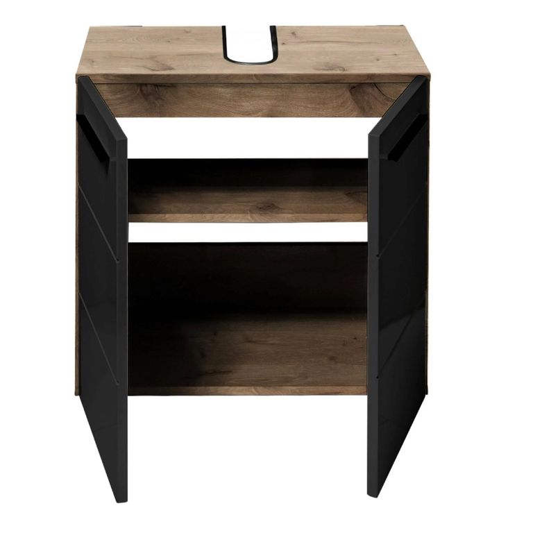 Vista Under Sink Cabinet - 2 Door - Oak and Black