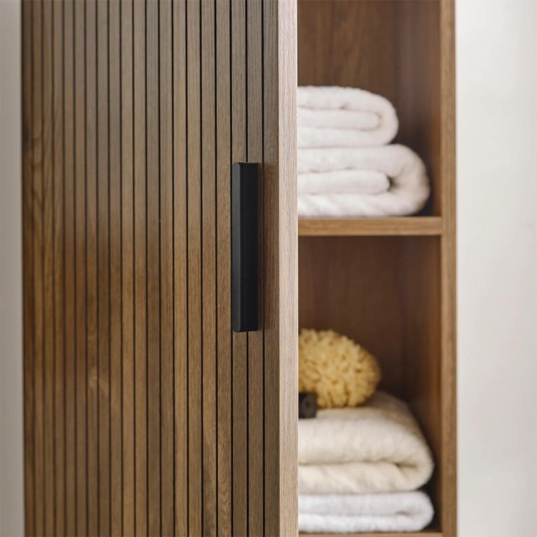 Hampshire Bathroom Cabinet - 2 Door - Slatted - Tall - Walnut - Wood