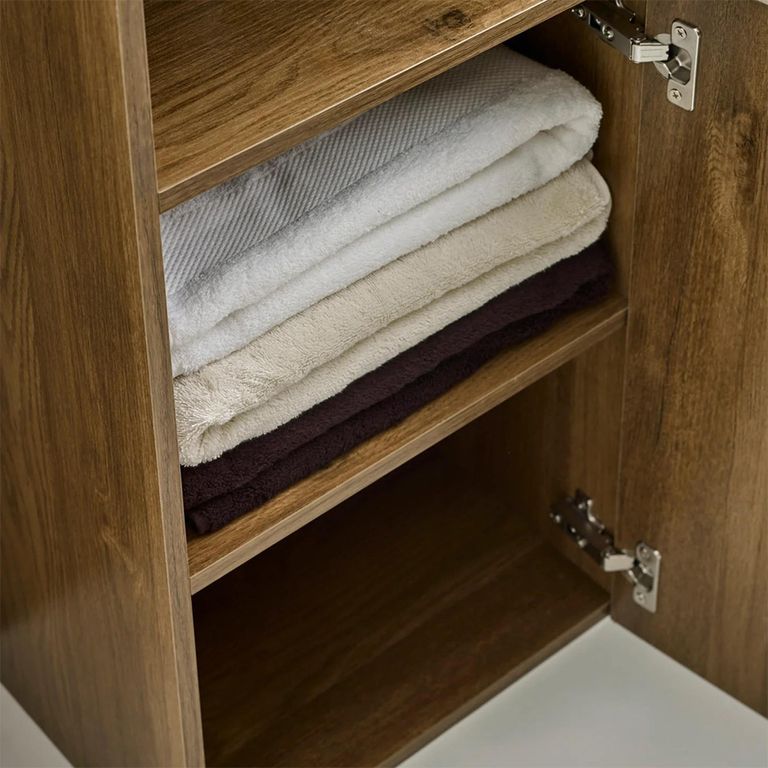 Hampshire Bathroom Storage Cabinet - 1 Door - Slatted - Walnut - Wood