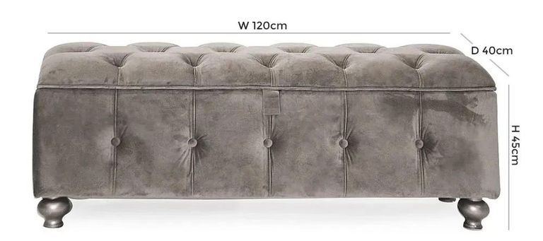 Jessica Ottoman Storage - Taupe Velvet