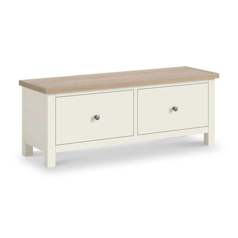Modern Storage Bench - Large - White Painted