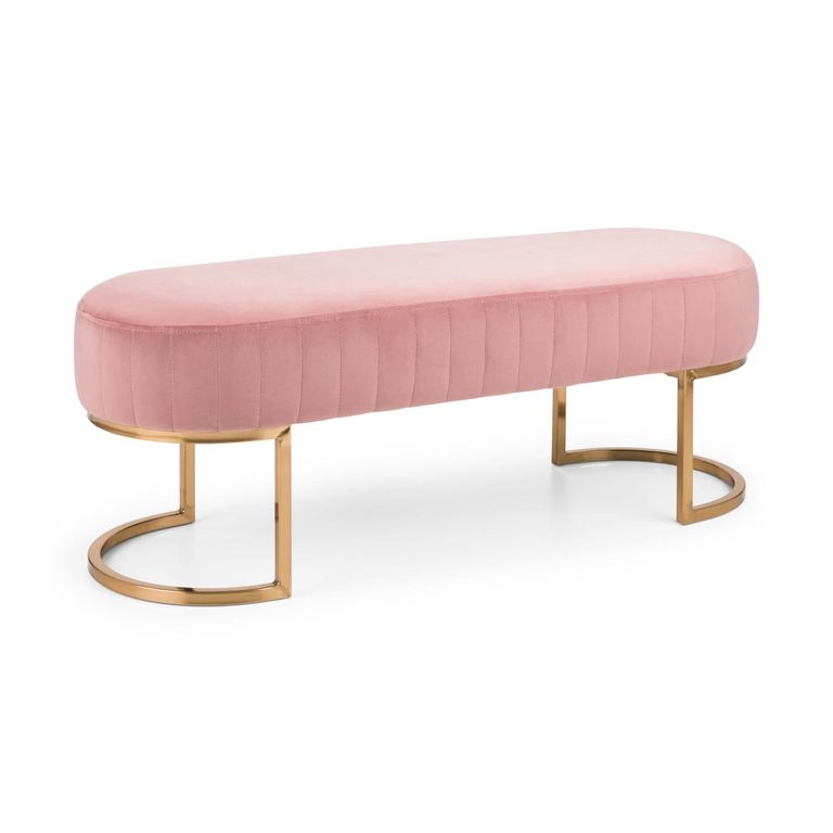 Harrogate Pink Curved Upholstered Bench