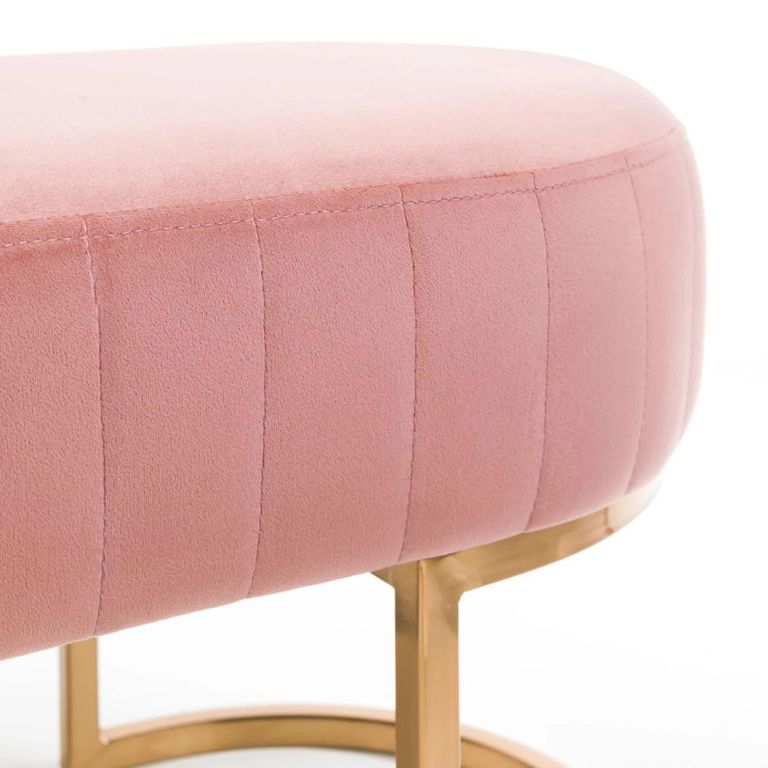Harrogate Pink Curved Upholstered Bench