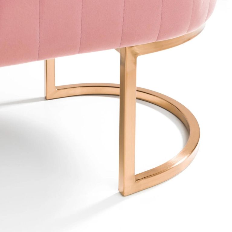 Harrogate Pink Curved Upholstered Bench