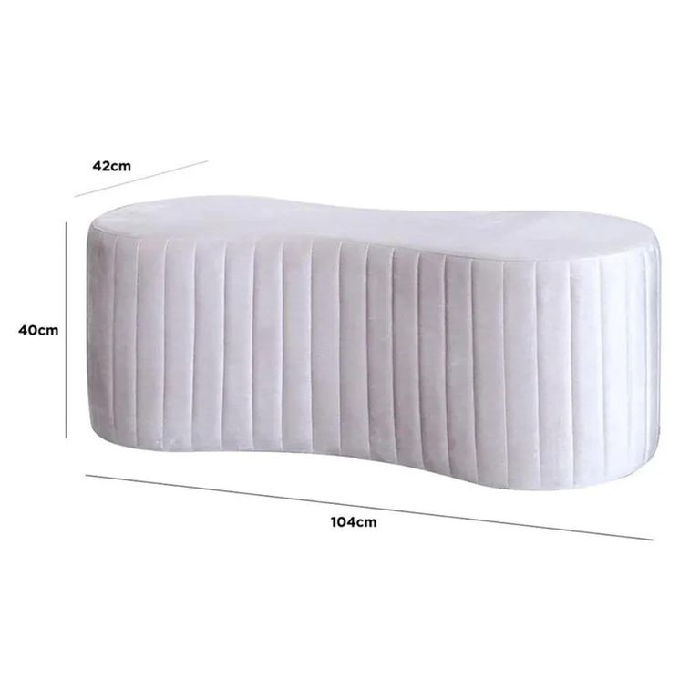 Clearance - Rosa Tufted Bench - Soft Pink - D575