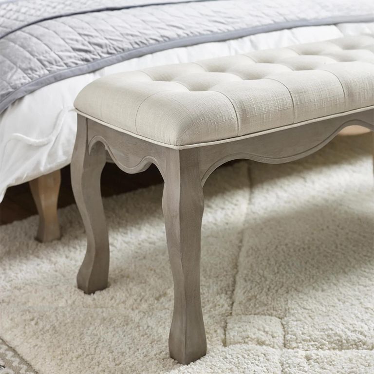 Camille Bench - Oatmeal Fabric