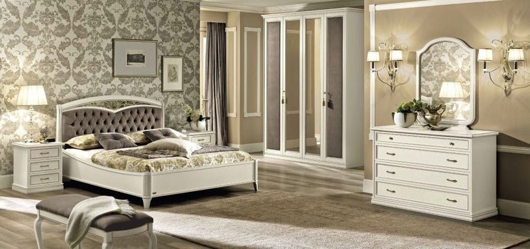 Nostalgia Bench - Leather Padded - Bianco Antico