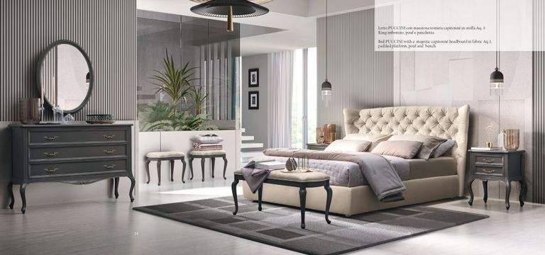 Verdi Bench - Padded - Grey - French Style