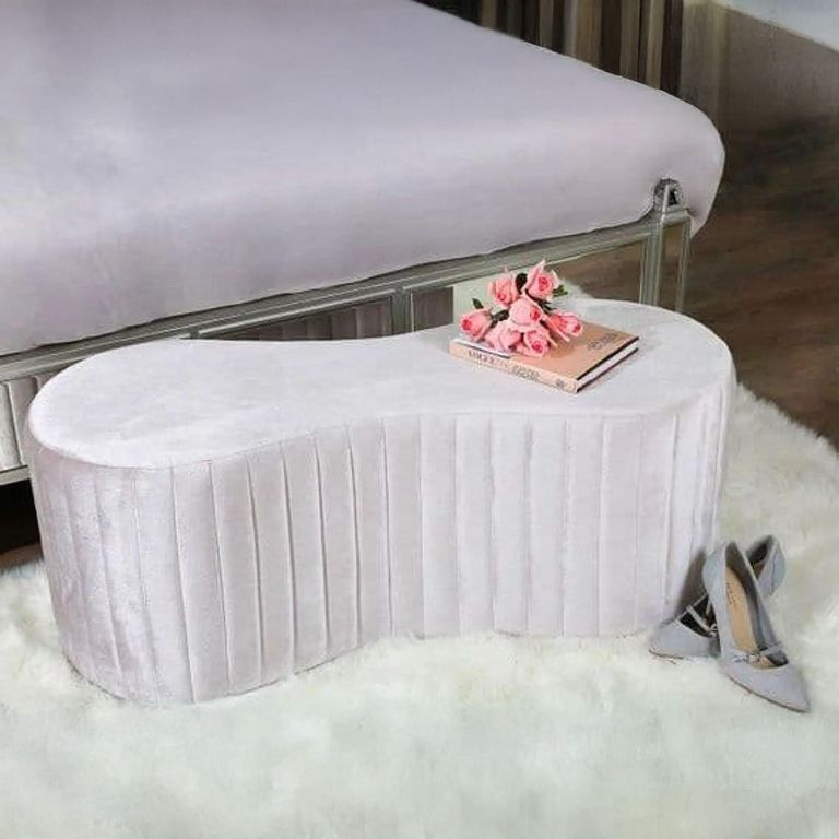 Clearance - Rosa Tufted Bench Soft Pink - A116