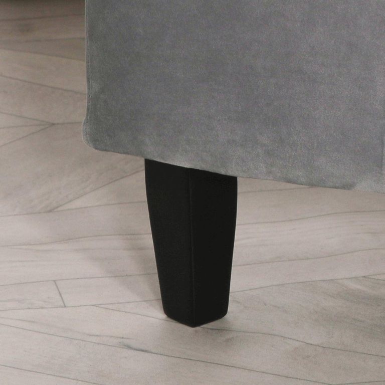 Curved Ottoman Storage Bench - Grey Velvet