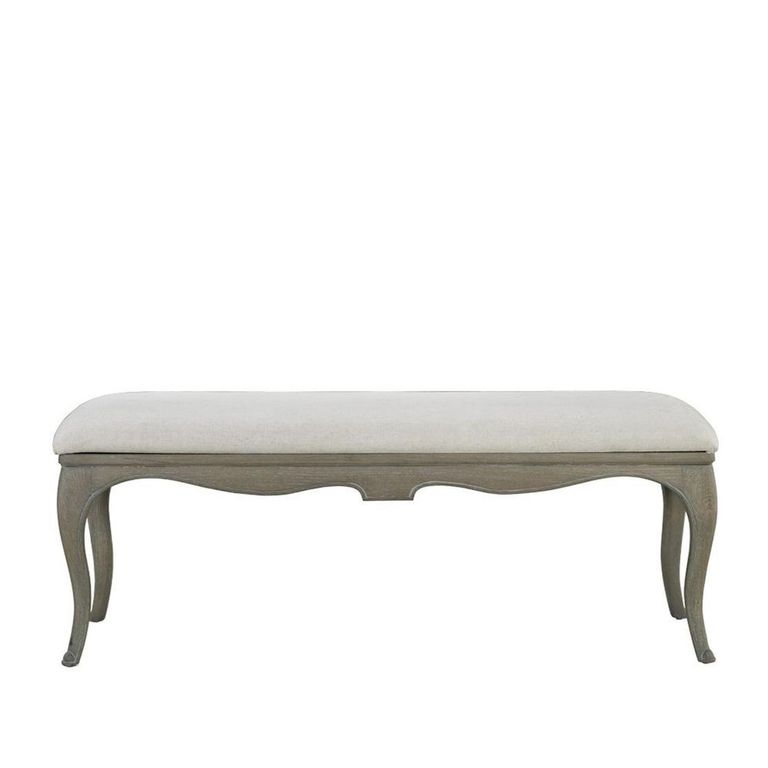 Camille Padded Bedroom Bench - Grey Oak