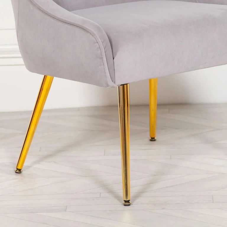 Bedroom Chair - Light Grey Velvet