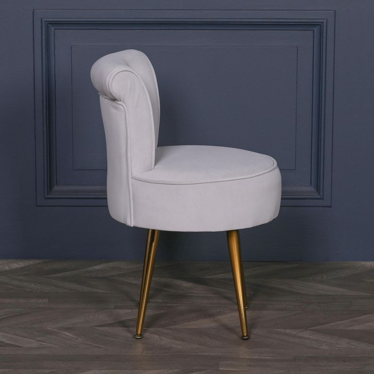 Bedroom Chair - Light Grey Velvet