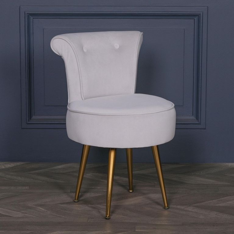 Bedroom Chair - Light Grey Velvet