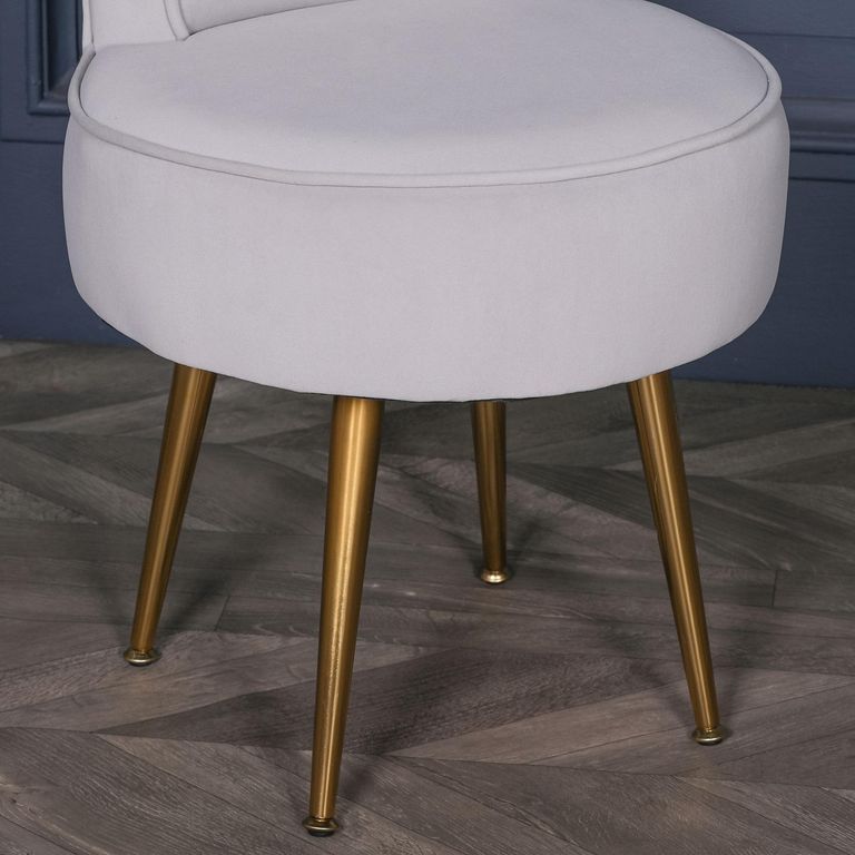 Bedroom Chair - Light Grey Velvet