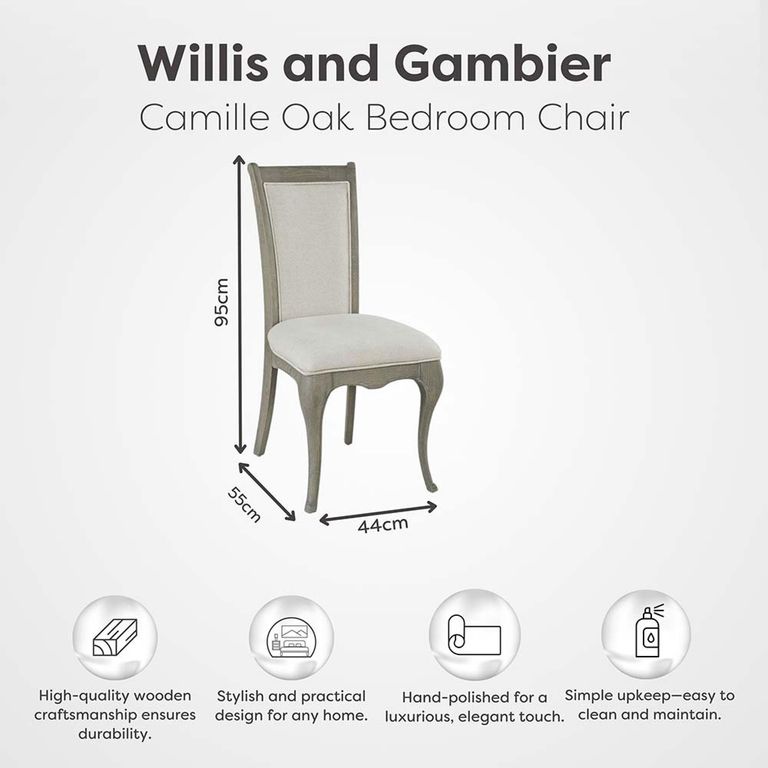 Camille Bedroom Chair - Grey Oak