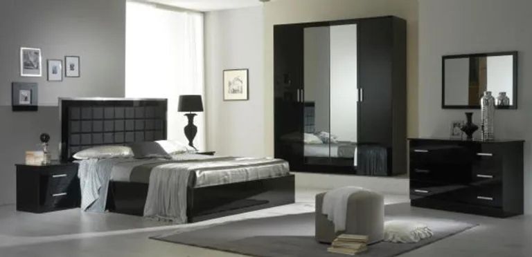 Ambra Wall Mirror - Black Italian