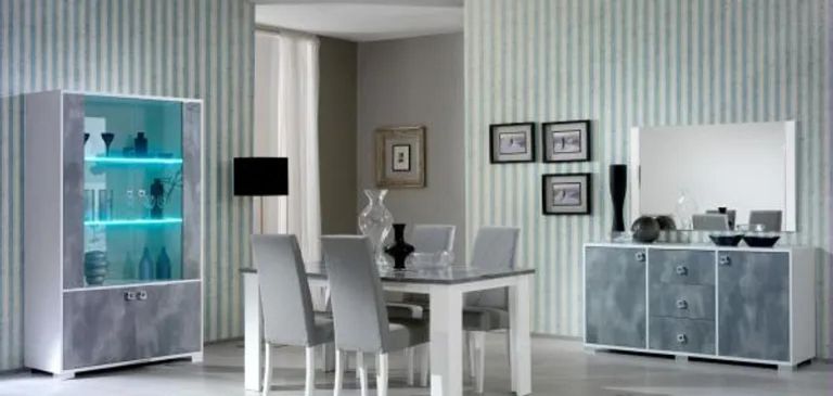 Stella Wall Mirror - White & Grey Italian