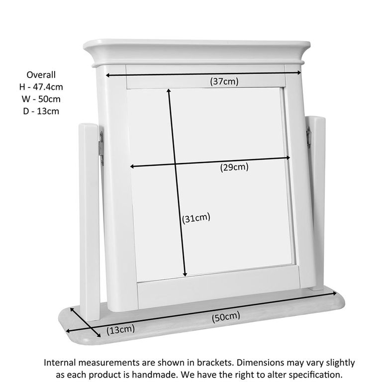 Cromwell Dressing Mirror - Grey Painted