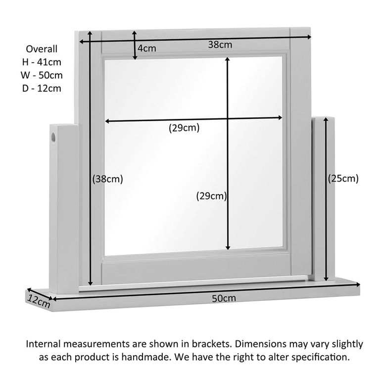 Wilmont Dressing Mirror - Grey Painted
