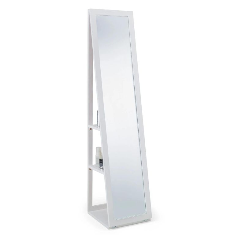 Fresco Bedroom Storage Mirror - White