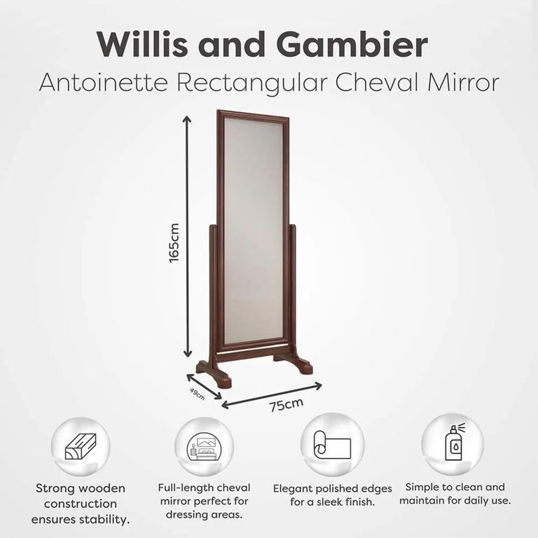 Clearance - Antoinette Cheval Mirror - Cherrywood - A499