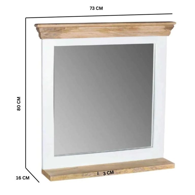 Alfie Dressing Mirror - White - Mango Wood