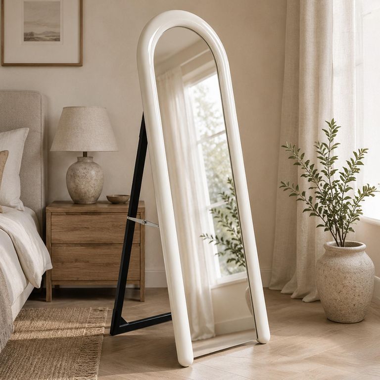 Langston Cheval Mirror - Arch - Coconut Milk - 60cm x 160cm