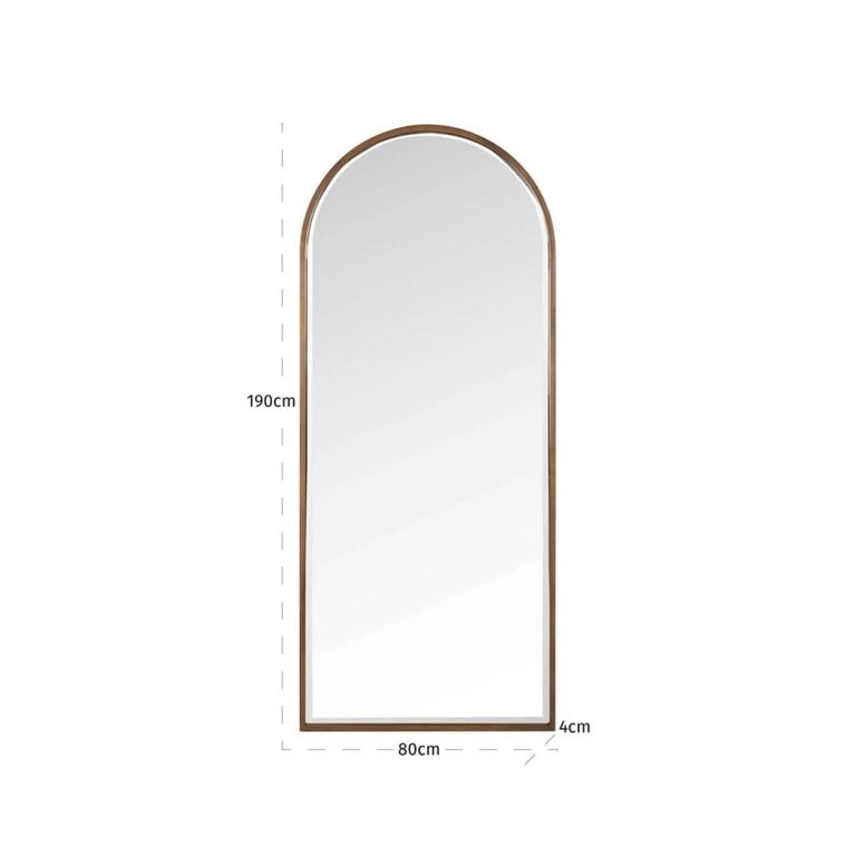 Maylinn Leaner Mirror - Arch - Brushed Gold - Metal - 80cm x 190cm