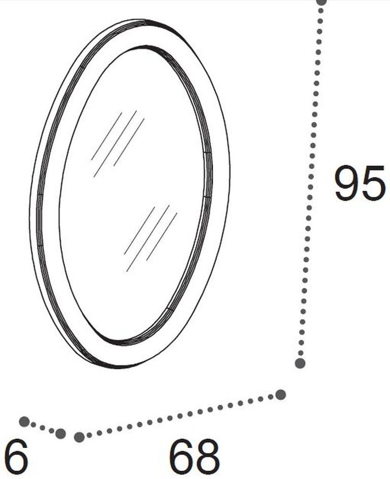 Verdi Wall Mirror - Oval - Grey - French Style