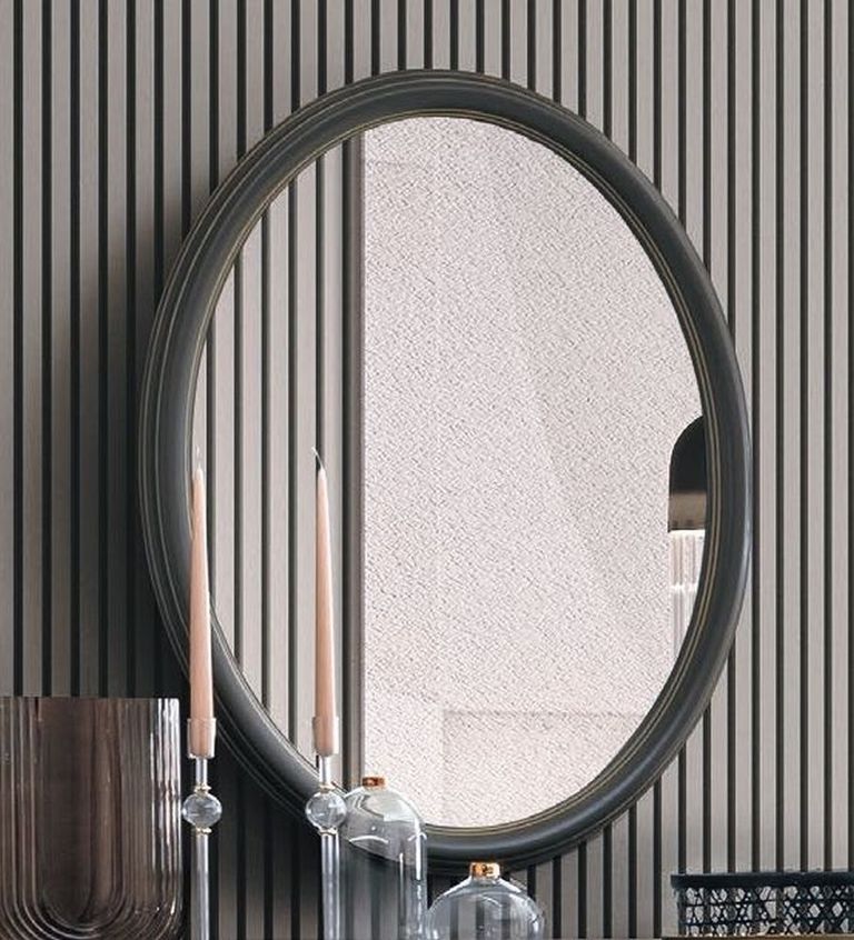 Verdi Wall Mirror - Oval - Grey - French Style