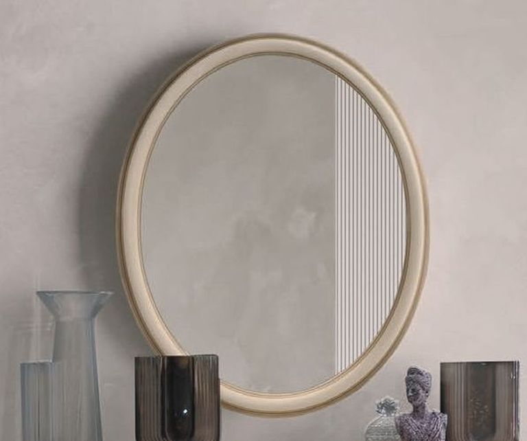 Verdi Wall Mirror - Oval - Ivory - French Style