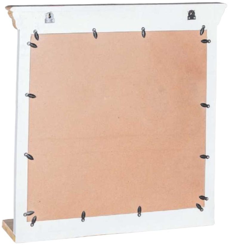 Coastal White and Wood Dressing Mirror