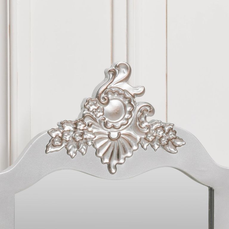 French Style Vanity Mirror - Antique Silver - 86cm x 68cm