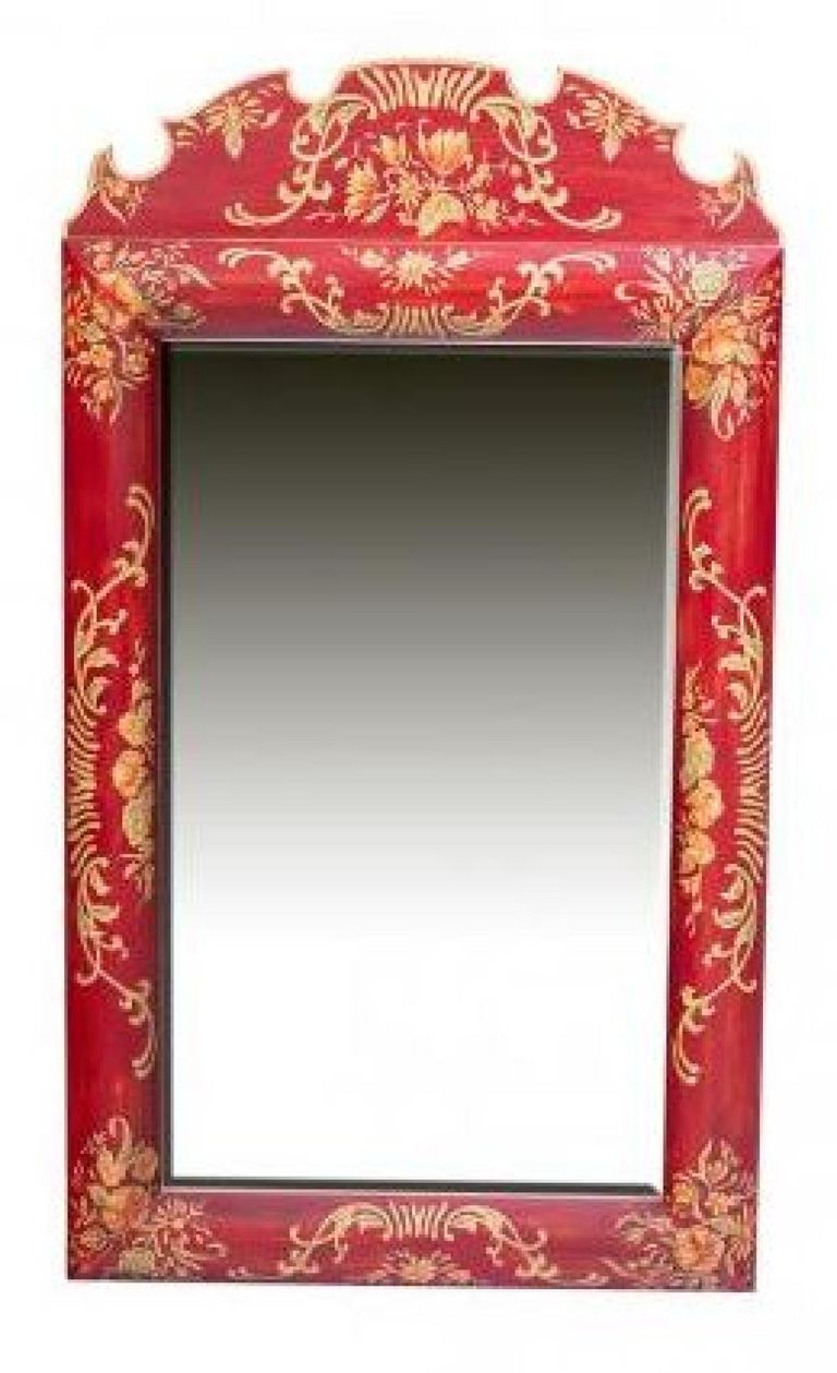 Meerut Red Floral Design Dressing Mirror