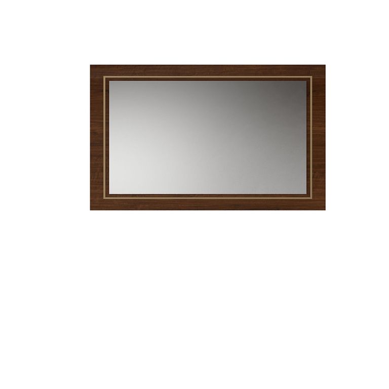 Modern Eva Wall Mirror - 123cm - Walnut with Gold Trim