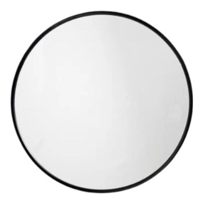 Asio Black Metal Round Wall Mirror