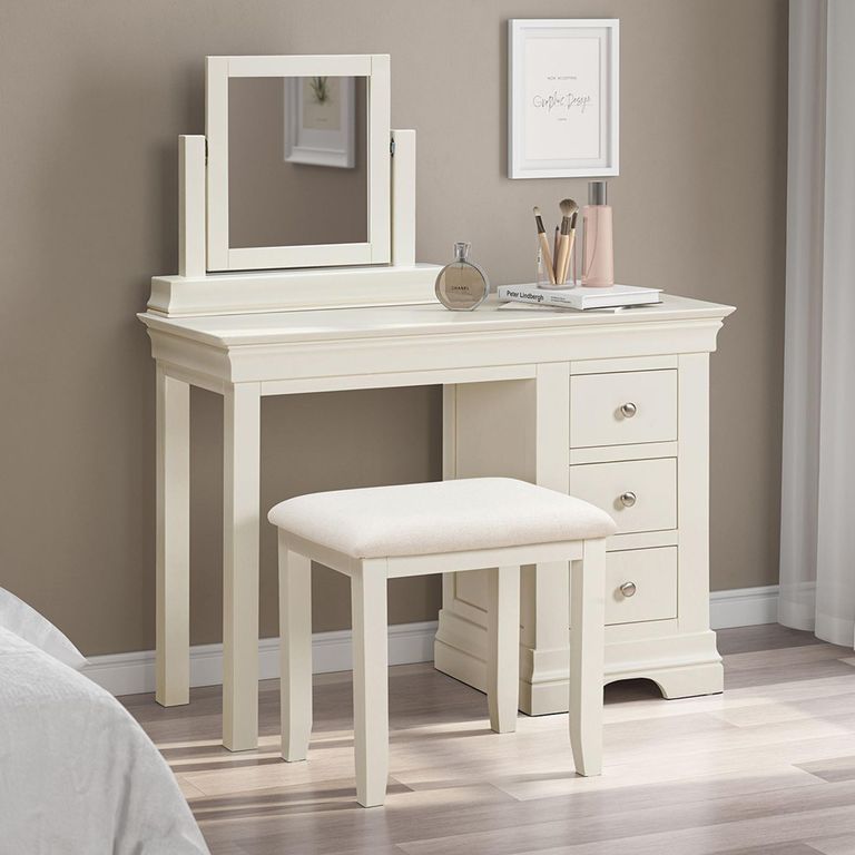 Paisley White Painted Vanity Mirror