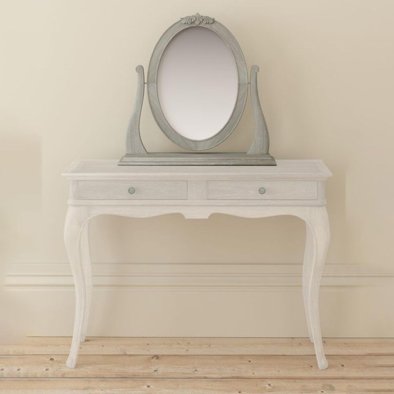 Camille Oval Gallery Mirror - Grey Oak