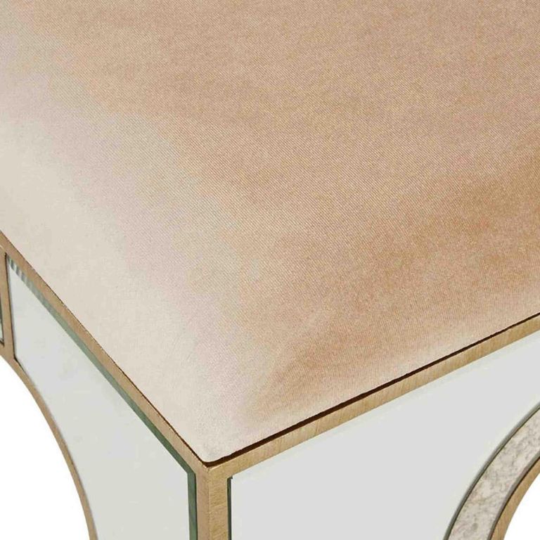 Knightsbridge Stool - Mirrored with Gold Trim