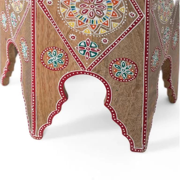 Biella Stool - Mango Wood - Painted - Hexagon Style