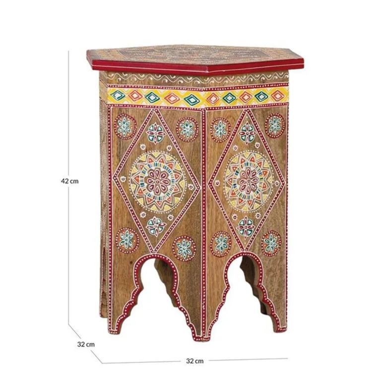 Biella Stool - Mango Wood - Painted - Hexagon Style