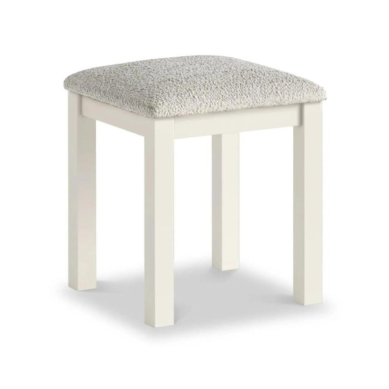 Modern Dressing Stool - Padded - White Painted