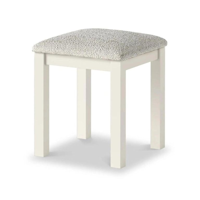 Modern Dressing Stool - Padded - White Painted